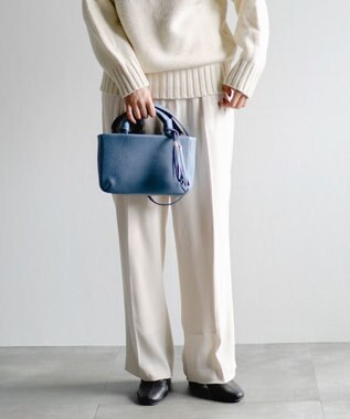 Atelier nuu 日本製 タッセルレザー loop ミニボストン ブルー