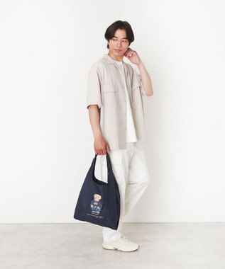 MOONBAT POLO RALPH LAUREN リップポケッタブルレインバッグ　フラッグベア ネイビーブルー