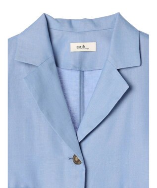 earth music&ecology リサイクルポリエステルブレンドショートシャツ Sax