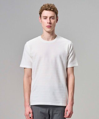 JOSEPH HOMME 【WEB・一部店舗限定】 タックボーダー　半袖カットソー ホワイト系