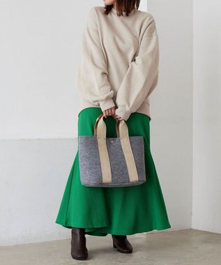 TOPKAPI 【TREASURE TOPKAPI】イタリアンフェルト ラメテープ トートバッグ 2023 グレー