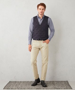 JOSEPH ABBOUD 【オーガニックコットン】フランネルペイズリー柄プリント シャツ サックスブルー系5