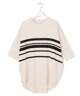 ICB 【先行予約】VIS/NYハイゲージランダムボーダー 半袖ニット トープ×ブラック