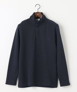 JOSEPH ABBOUD 【WEB/一部店舗限定】人気 杢糸ジャージ ハーフジップカットソー ネイビー系