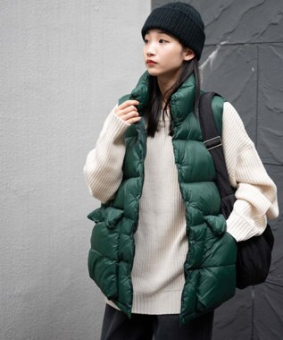 WEGO カラーナイロンパテッドベスト ダークグリーン