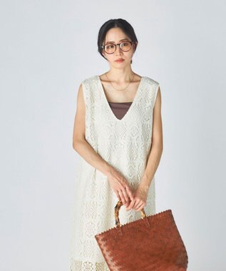 OP／FILA 【Ocean Pacific】レースノースリーブトップス ホワイト