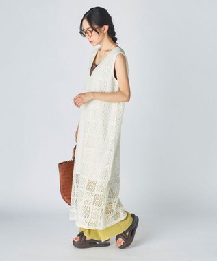 OP／FILA 【Ocean Pacific】レースノースリーブトップス ホワイト