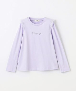 ANY KIDS 【WEB限定】7days プリント Tシャツ サックスブルー×袖チュール