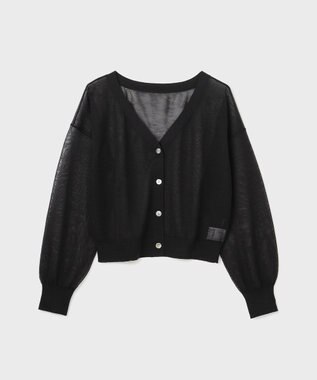 GRACE CONTINENTAL ブライトシアーニットカーディガン ブラック