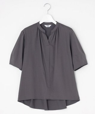 J.PRESS LADIES 【接触冷感】プレーティングジャージー ペプラム カットソー スレート系