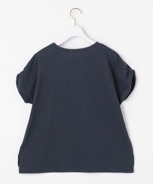 ANY SIS 【美人百花6月号掲載】フレンチスリーブロゴ Tシャツ ネイビー