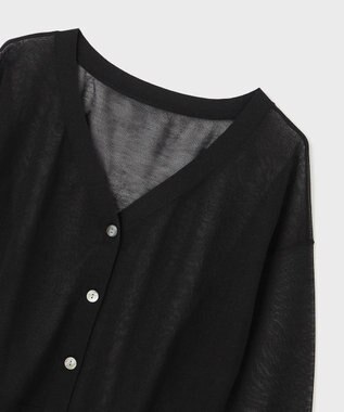 GRACE CONTINENTAL ブライトシアーニットカーディガン ブラック