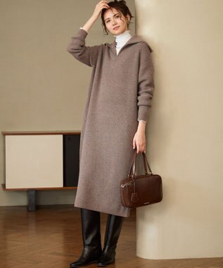 23区 S 【SLOW/一部店舗限定】ソフトウール ニット ワンピース ブラウン系