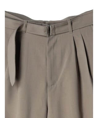 CRAFT STANDARD BOUTIQUE ポリエステルツイルベルテッドパンツ Gray Beige