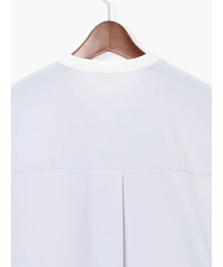 Te chichi フロントフリルバイカラーブラウス グレー