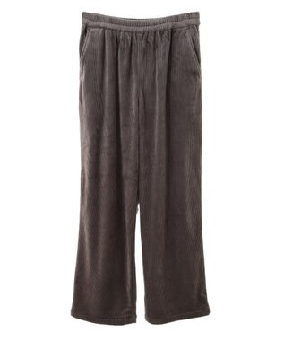 Green Parks ぽかぽか裏起毛ベロアイージーパンツ Dark Gray