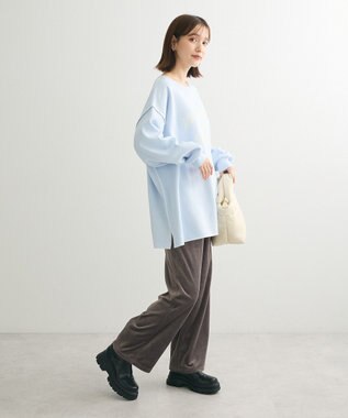 Green Parks ぽかぽか裏起毛ベロアイージーパンツ Dark Gray