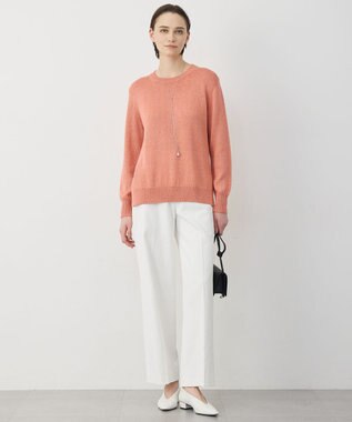 ICB L 【先行予約】 グロッシーペーパーブレンド クルーネックプルオーバー ライトコーラル