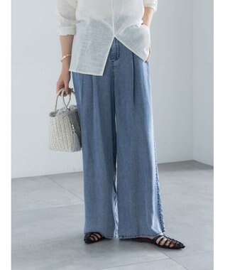 Te chichi ウォッシュデニムライクタックワイドパンツ(セットアップ可)