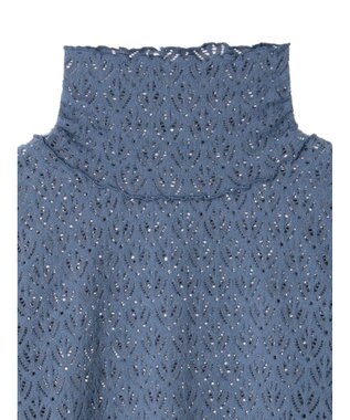 earth music&ecology 起毛レースハイネックインナー Blue