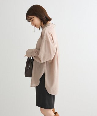 Green Parks ””とろっ””とシルキーシャツ Gray Beige