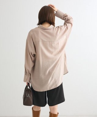 Green Parks ””とろっ””とシルキーシャツ Gray Beige