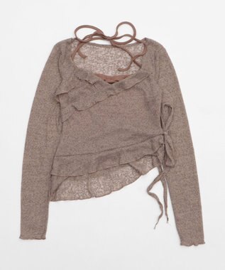 WEGO キャミレイヤードフリルデザインTOP ブラウン