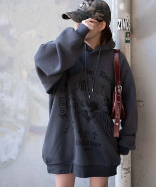 WEGO ウイングハートBIGパーカー ダークグレー