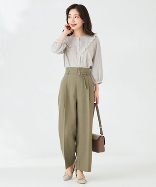 ANY SIS 【洗える】レースフリル ブラウス ローズグレー