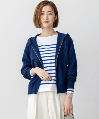 【見上愛さん着用/洗える】ピュアカシミヤ ジップアップ ニット パーカー