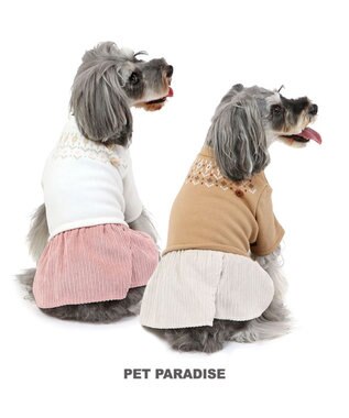 PET PARADISE ノルディック柄ワンピース《ホワイト》小型犬 ホワイト