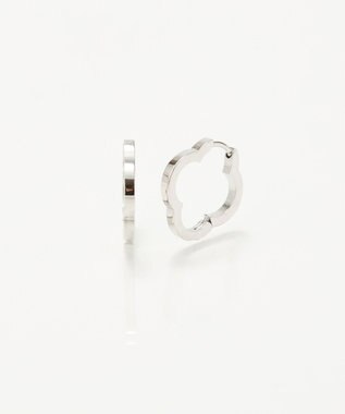 Phoebe 【金属アレルギー対応】フラワーワンタッチフープピアス　シルバー/サージカルステンレス シルバー