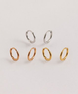 Phoebe 〈シリーズ累計販売10000点突破！〉〈金属アレルギー対応〉ミニフープピアス/サージカルステンレス　シルバー シルバー