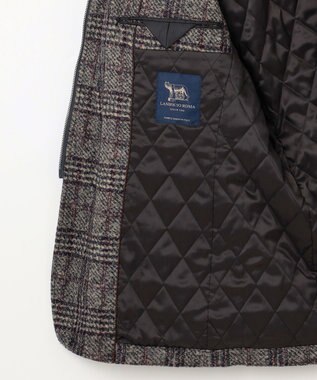 JOSEPH ABBOUD 【イタリア素材/軽量/中綿キルト裏地】スライバーチェックジャージー ジャケット グレー系4