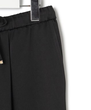 23区 L 【洗える】ドレープサテン 2WAY ドロスト パンツ ブラック系