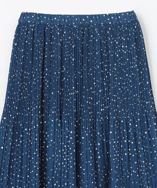 ANY 【2SET】ミニロゴトップス×ドットプリーツスカート セット ブルー×ブルー