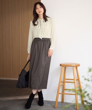 ANY 【洗濯機可】２ＷＡＹボウタイブラウス エクリュ