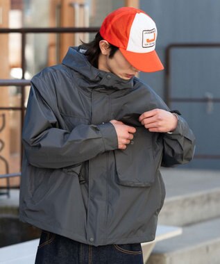 WEGO 【ユニセックス着用ITEM/アウトドア】フードシェルブルゾン ダークグレー
