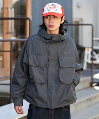 WEGO 【ユニセックス着用ITEM/アウトドア】フードシェルブルゾン ダークグレー