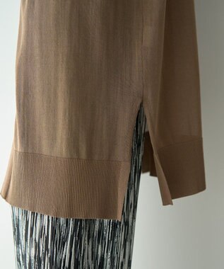 YECCA VECCA シアーニットロング丈カーディガン Dark Beige