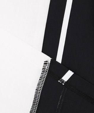 ICB 【洗える】シルケットコンビスムース カットソー オフホワイト×ブラック系