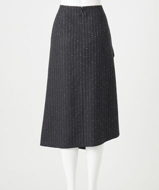 23区 S 【エステータ】ストライプシークイン スカート グレー系