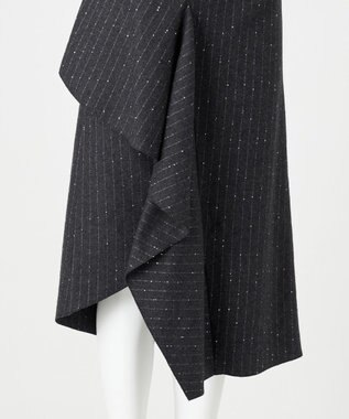 23区 【エステータ】ストライプシークイン スカート グレー系