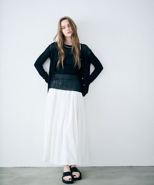 uncrave クールタッチカラータイプライター フレアスカート オフ