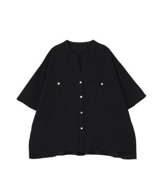 AMERICAN HOLIC 【WEB限定】ミリタリーWポケットスキッパーシャツ Black