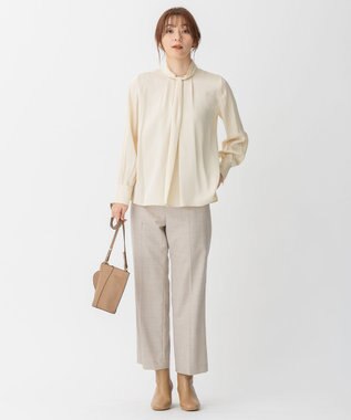 自由区 【セットアップ可】ライトウールトロピカル ストレートパンツ ベージュ系