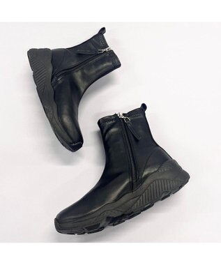 MODE ET JACOMO <noyau>軽量スニーカーショートブーツ ブラック