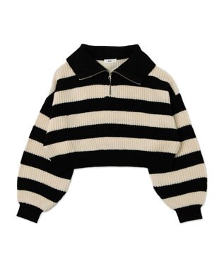 WEGO ハーフジップニットプルオーバー 柄1