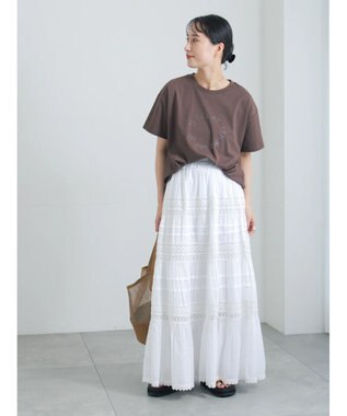 Te chichi ラインストーンサークルロゴTシャツ《新色追加》 ブラウン