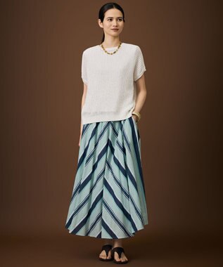 自由区 S 【WEB限定・2点SET・着回し3WAY以上】セットアップニット・スカート オフ×ベージュ